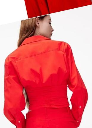 Красная корсетная рубашка zara.