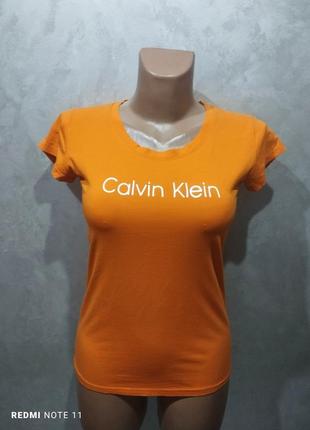 441. calvin klein, терракотовая женская футболка