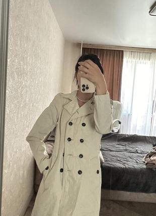 Тренч женский zara бежевый/ тренч бежевый / пальто женское бежевое2 фото