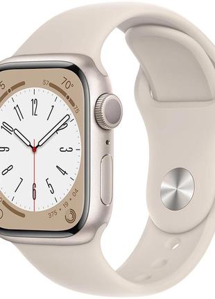 Apple watch 8 41mm starlight aluminum case with starlight sport band