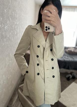 Тренч женский zara бежевый/ тренч бежевый / пальто женское бежевое