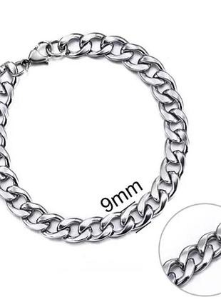 Браслет  из нержавеющей стали obsede чёрный  9 мм, длинна 20 см