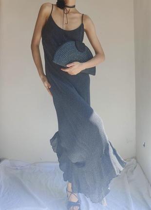 Плаття сукня вінтаж горошок віскоза максі вечірня