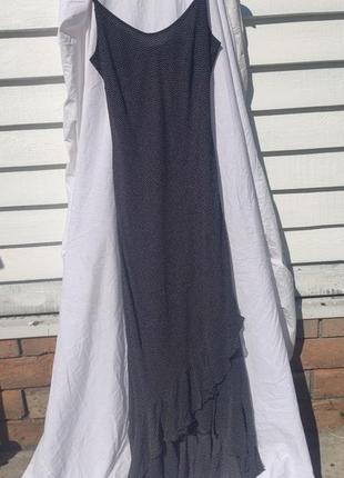 Плаття сукня вінтаж горошок віскоза максі вечірня