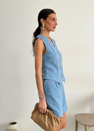 Жилет жилетка из льна льняной жилет