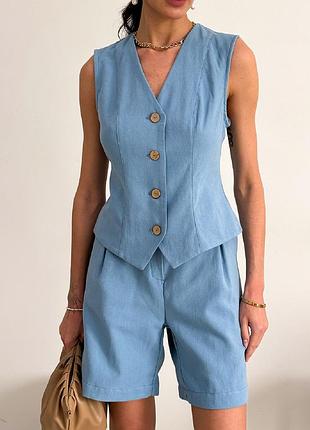 Жилет жилетка из льна льняной жилет
