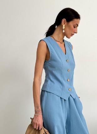 Жилет жилетка из льна льняной жилет