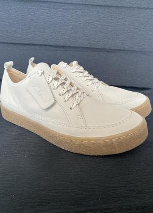 Женские белые кеды натуральная кожа бренд clarks оригинал eur40 стелька 25 см