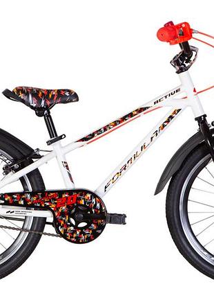 Велосипед сталь 20 formula active под трещотку рама-10" білий з крилом pl 2024
