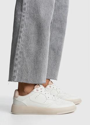 Кеды кроссовки женские фирменные белые стильные stradivarius
