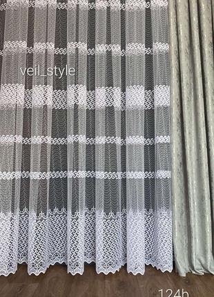 Тюль сетка еврофатин белого цвета.