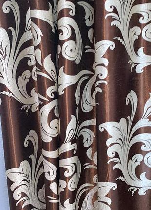 Штора блекаут двохстороння шоколад/слонова кістка