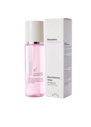 Заспокійливий та зволожуючий тонер з алоє та колагеном desembre rose essence toner