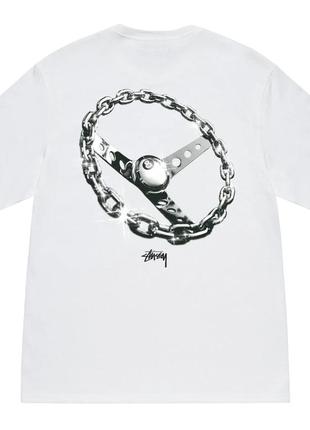 Футболка stussy chain-link біла