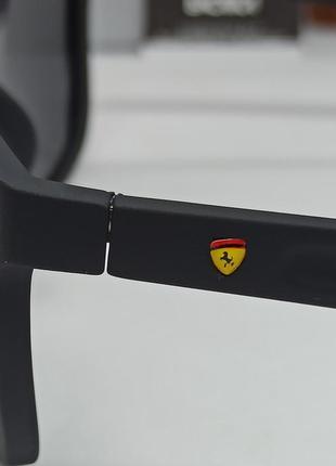 Окуляри в стилі ray ban ferrari чоловічі сонцезахисні чорні матові поляризовані6 фото