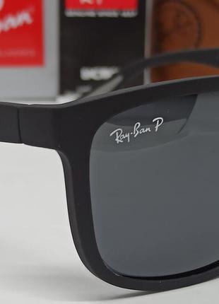 Окуляри в стилі ray ban ferrari чоловічі сонцезахисні чорні матові поляризовані4 фото