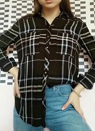 Рубашка в клеточку с кружевом