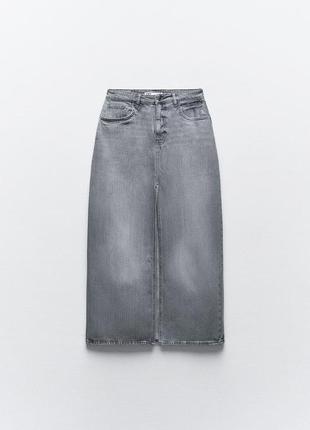 Джинсова спідниця сіра zara2 фото