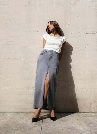 Джинсова спідниця сіра zara