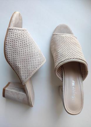 Новые женские босоножки шлепанцы на широких каблуках р.41/26,5см