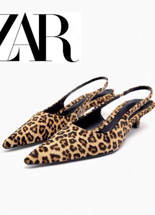 Леопардовые босоножки, мюли, туфли zara