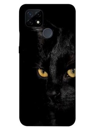 Чехол с принтом на реалми ц21 черный кот / чехол с принтом на realme c21