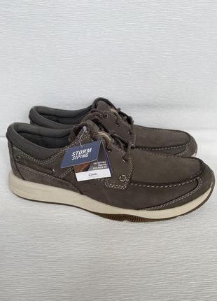 Мужские туфли из натуральной кожи (нубук) clarks sailview lace оригинал