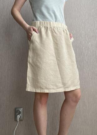 Льняная юбка zara dutti