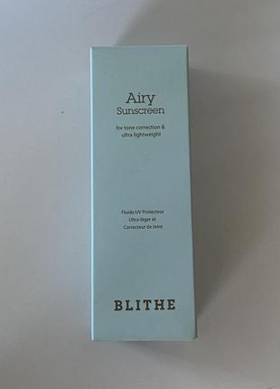 Сонцезахисний крем blithe uv protector airy sunscreen for tone correction & ultra-lightweight spf50+ pa++++, 50 мл