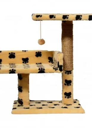 Драпак - "пухнастики" з диваном 2-х повер.,(джут) бежева з лапками 30/38/50 см.