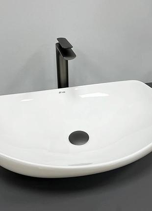 Умывальник накладной vbi ostuni 550x400x155мм полукруглый белый vbi-012601