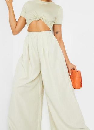 Pretty little thing брюки літо подовжені wide leg