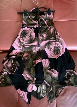 Плаття сарафан у трояндах new look, асиметричний низ, р.44