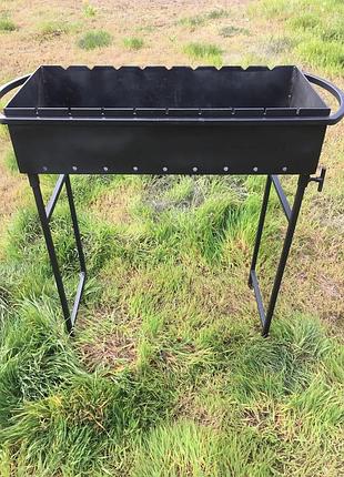 Універсальний мангал зі знімними ніжками на 9 шампурів 3мм топ