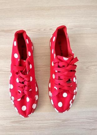 Сліпони кеди на шнурівки червоні sweet shoes