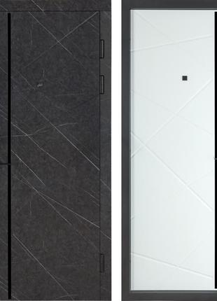Входные двери ультра (квадро) 557/558 оксид темный/белый матовый гладкий