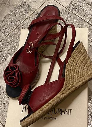 Летние гламурные босоножки yves saint laurent (оригинал) на 41 размер