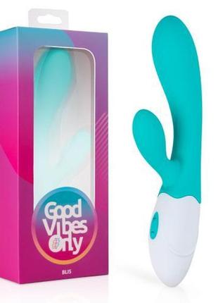 Gvo002 вибратор-кролик blis good vibes only, силиконовый, голубой, 20 х 3.2 см