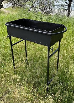 Універсальний мангал зі знімними ніжками на 9 шампурів 2мм топ