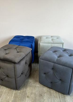 Пуф-трансформер 5в1 каретна стяжка чорний каркас вибір топ