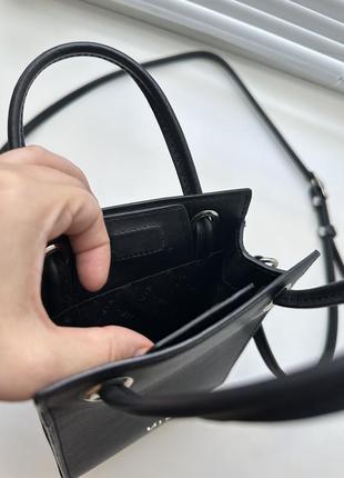 Кожаная черная сумка vif через плече