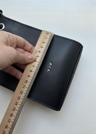 Кожаная черная сумка vif через плече