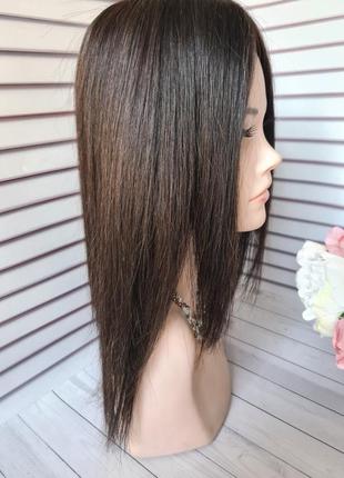 Система замещения 2в одном затылочная тресса и накладка на макушку топпер 100%...