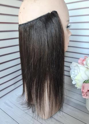 Система замещения 2в одном затылочная тресса и накладка на макушку топпер 100%...