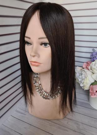 Система замещения 2в одном затылочная тресса и накладка на макушку топпер 100%...