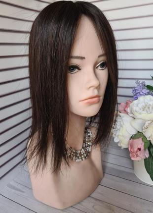 Система замещения 2в одном затылочная тресса и накладка на макушку топпер 100%...