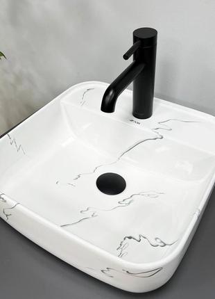 Умивальник накладний vbi ragusa 390x390x135 мм квадратний білий vbi-014502