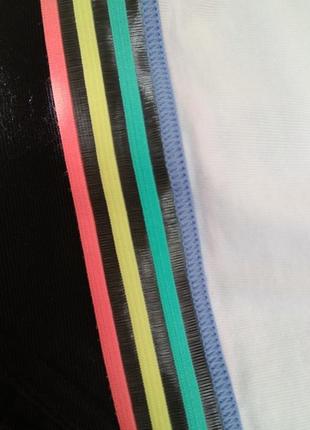 Белый коттоновый топ tu на девочку 7-8 лет / короткий топик с цветной резинкой