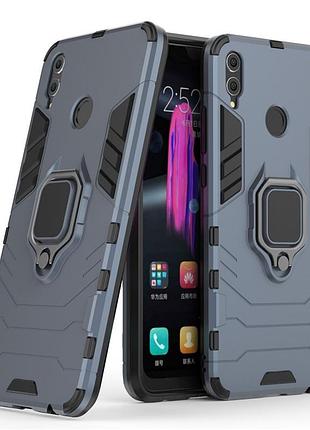 Чехол ring case для honor 8x бронированный бампер с кольцом темно-синий
