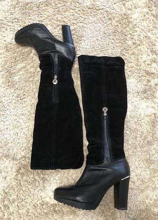 Сапоги зимние на шерсти замш, размер 39